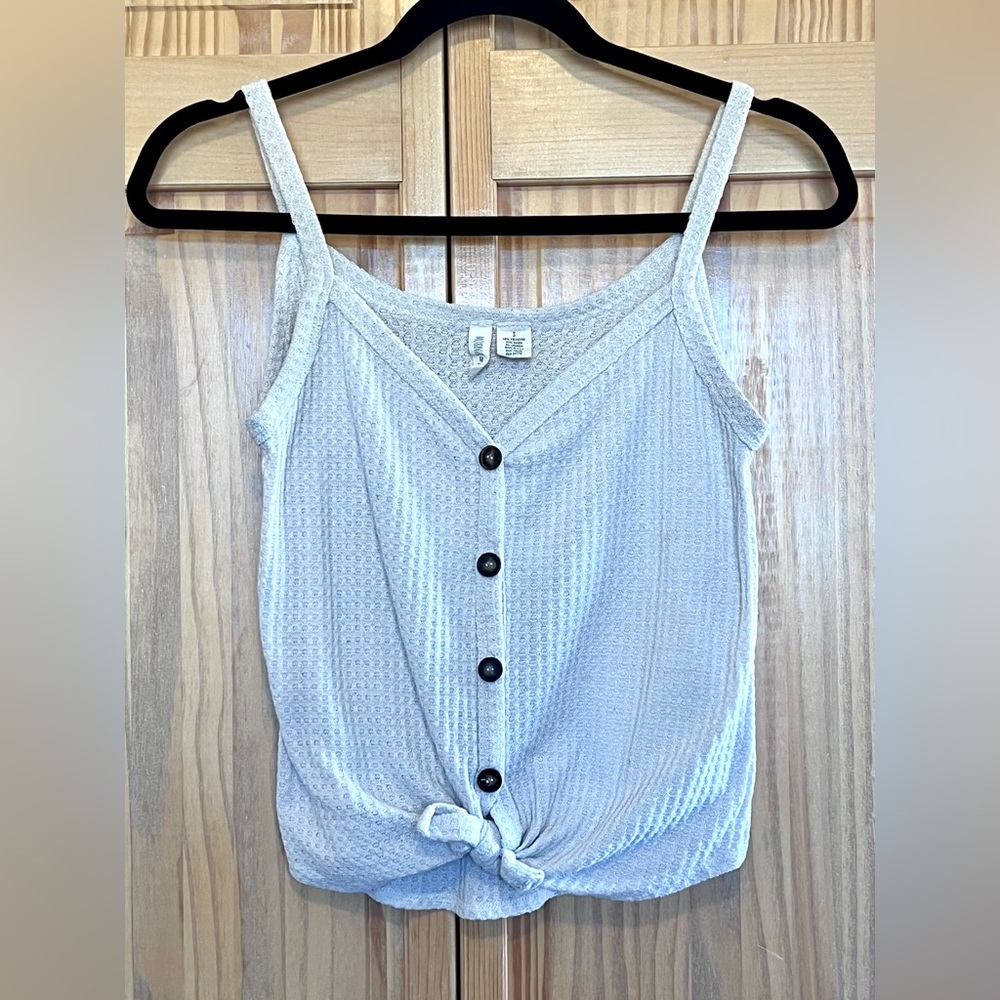 Sky and Sparrow women’s ivory tank top tie front size small
